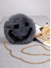 Smiley Face Plush Purse w/ Gold Chain